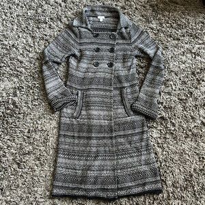 Semantiks Peacoat Trench Style Button Up Sweater Coat Duster Small